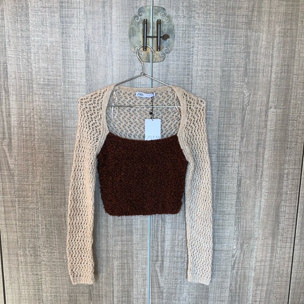 Zara Cropped Crochet Bolero/Sweater